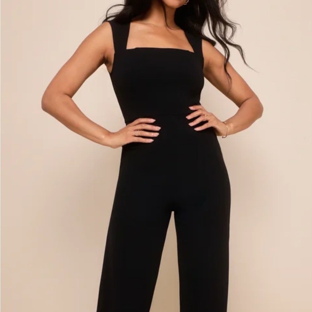 Lulus Black square neck Jumpsuit